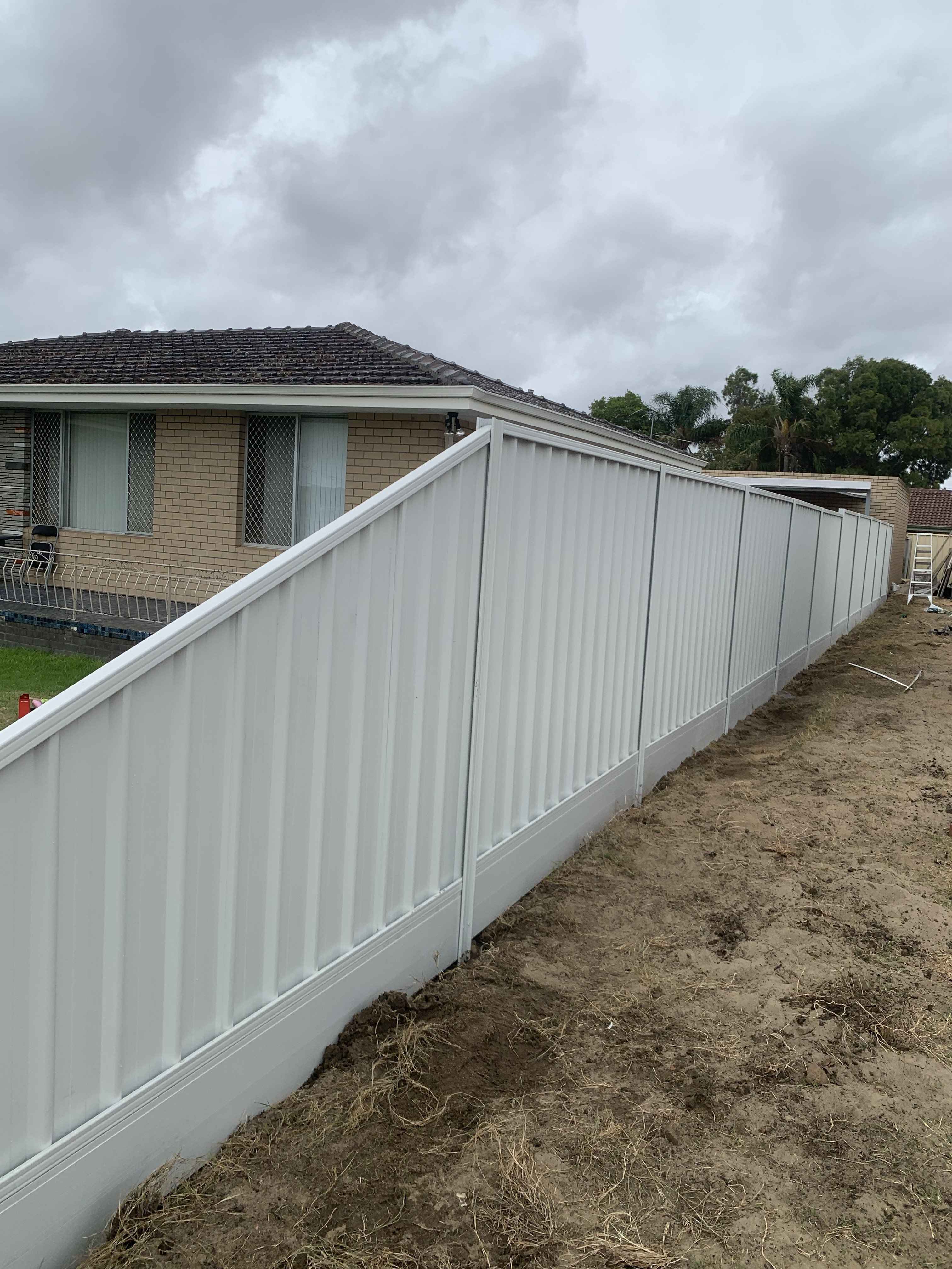 Colorbond boundary fence along a Perth home