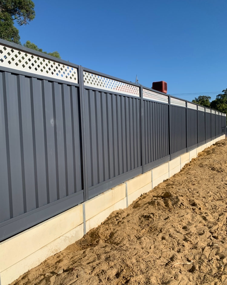Dark Colorbond boundary fence, Perth