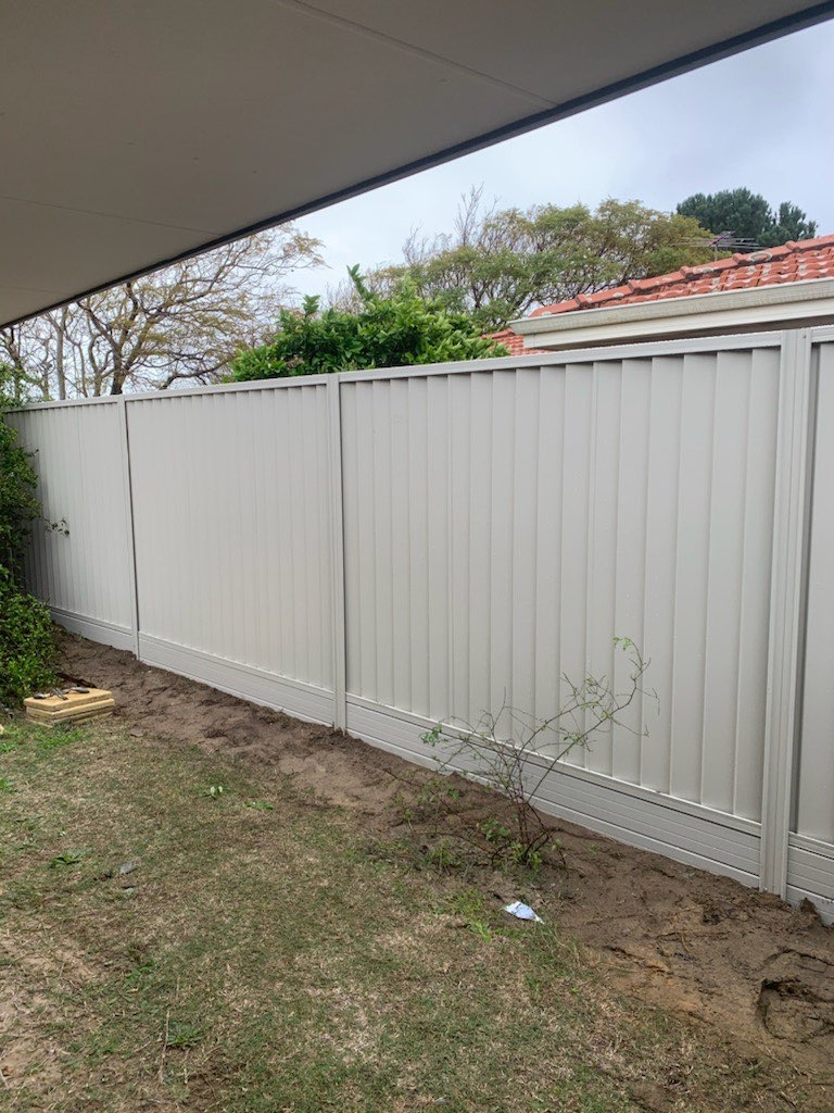 Colorbond boundary fence installed at a Perth home