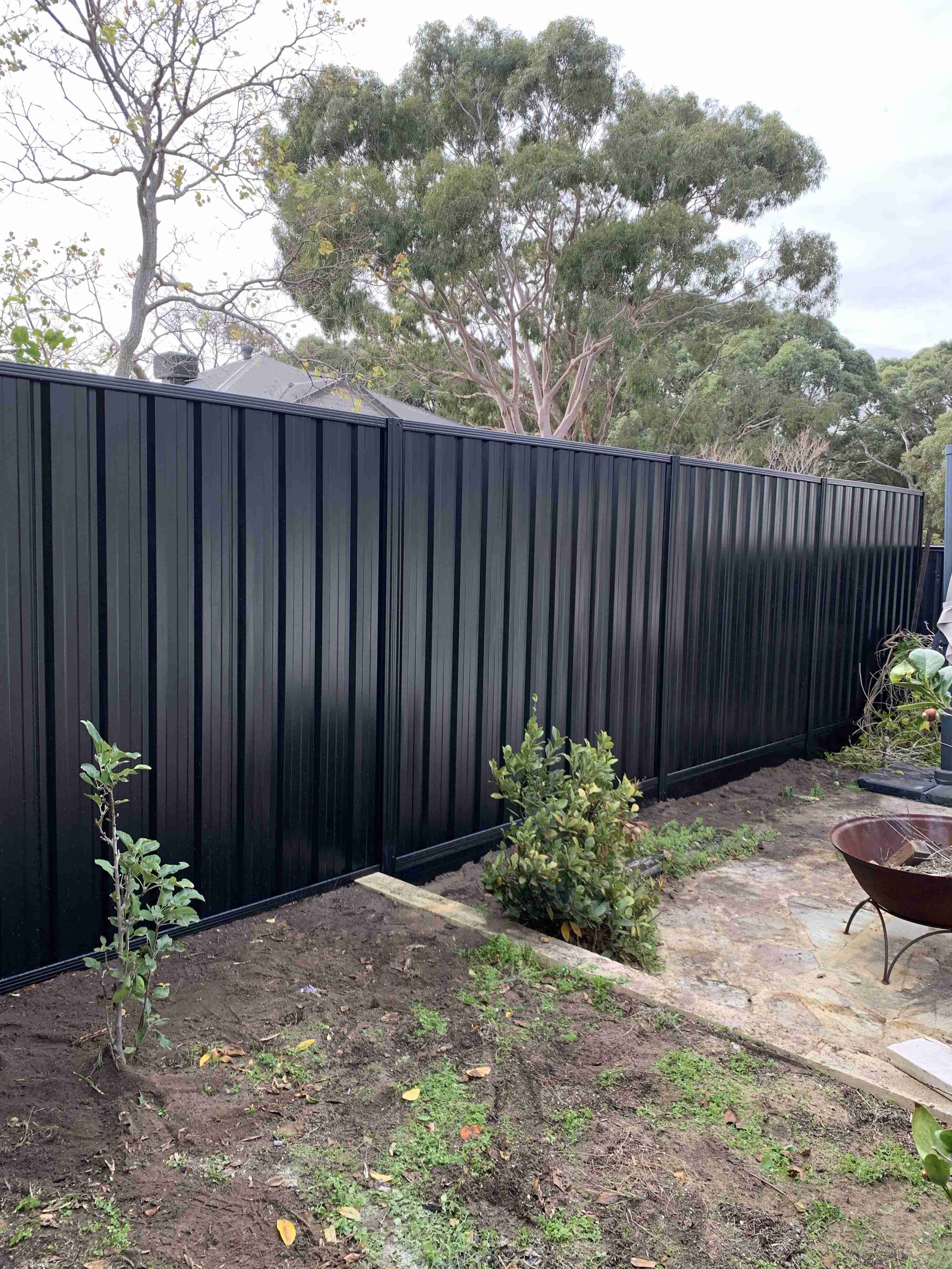 Colorbond fence installation in progress, Perth